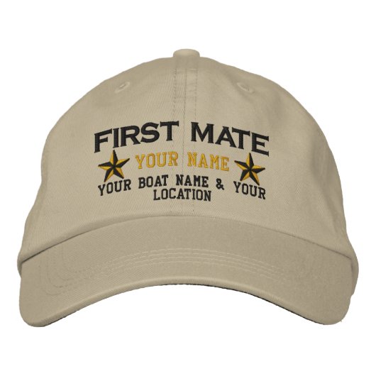 Personalisierte Stickerei für den ersten Mate-Star Bestickte Baseballkappe (Vorderseite)