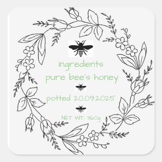 Personalisierte Stickers & Labels - HoneyBee Jar (Vorderseite)