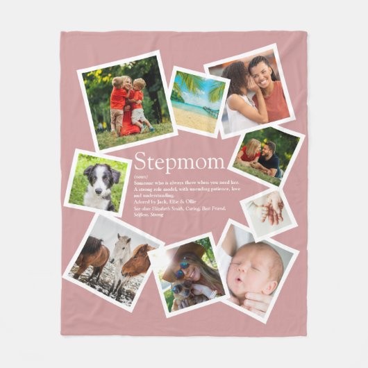 Personalisierte Stiefmutter-Definition 9 Foto Blus Fleecedecke (Vorderseite)