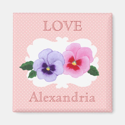 Personalisierte Stiefmütterchen Blumenbeete Magnet (Vorne)