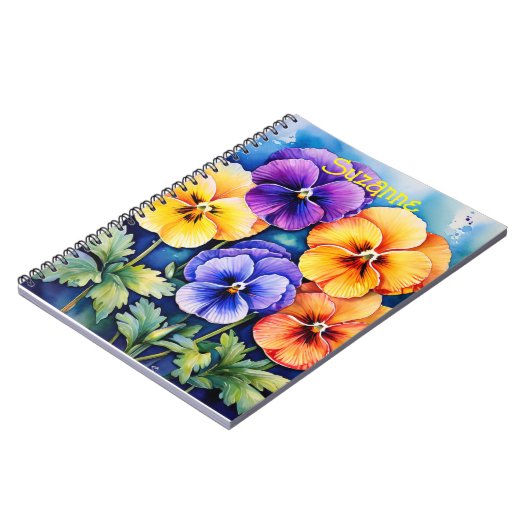 Personalisierte Stiefmütterchen Notizblock (Linke Seite)