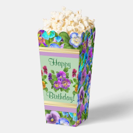 Personalisierte Stiefmütterchen-Veilchen-Blumen-Lä Geschenkschachtel (Geplatzt)