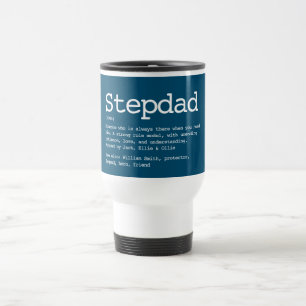 Personalisierte Stiefvater-Definition Blau Reisebecher