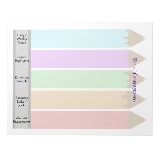 Personalisierte Stifte LehrerIn Notizblock (Vorderseite)