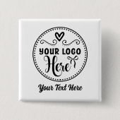 Personalisierte, stilvolle Logos Moderne Markenbez Button (Vorderseite)