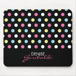 Personalisierte stilvolle moderne Neonpolka-Punkte Mousepad