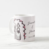 Personalisierte Stockfigur Braut und Bräutigam Hoc Kaffeetasse (Vorderseite Links)