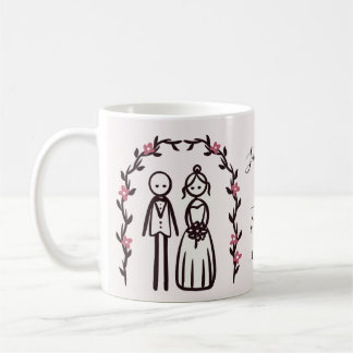 Personalisierte Stockfigur Braut und Bräutigam Hoc Kaffeetasse