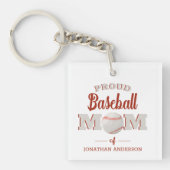 Personalisierte, stolze Baseball-Mama Schlüsselanhänger (Vorderseite)