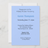 Personalisierte Stork Baby Boy Dusche Einladung (Rückseite)