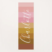 Personalisierte strahlende rosa Erdtöne Streifen Yogamatte (Vorderseite)