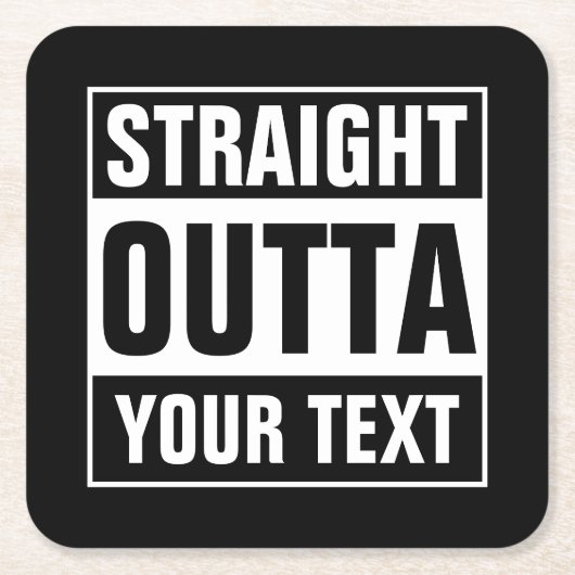 Personalisierte STRAIGHT OUTTA-Untersetzer Rechteckiger Pappuntersetzer (Vorderseite)