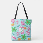 Personalisierte Strand Essentials mit Monogramm Tasche (Rückseite)