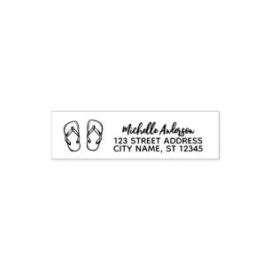 Personalisierte Strand-Flip-Flops Rücksendeadresse Permastempel