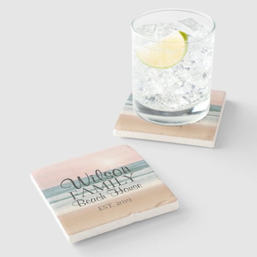 Personalisierte Strandbuster Steinuntersetzer (Seitenansicht)