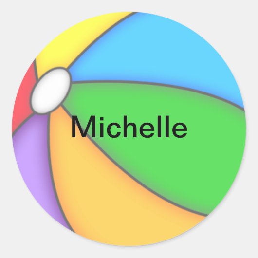 Personalisierte Strandkleber Runder Aufkleber (Vorderseite)