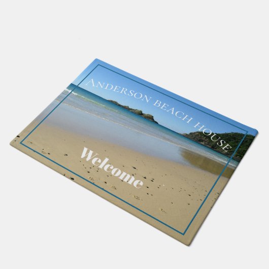 Personalisierte Strandmatte Fußmatte (Schrägansicht)