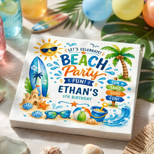 Personalisierte Strandparty-Geburtstags-Sommer-Sur Serviette