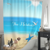 Personalisierte Strandszene Duschvorhang