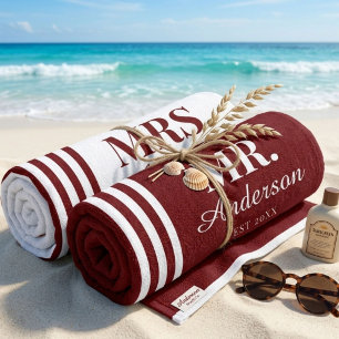 Personalisierte Strandtücher für Paare Mr. & Mrs.