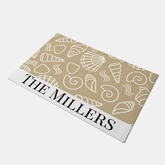 Personalisierte Strandtür Fußmatte (Schrägansicht)