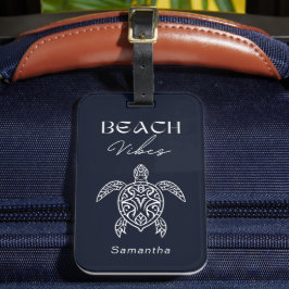 Personalisierte Strandvibes Stammes-Seeschildkröte Gepäckanhänger