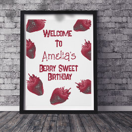 Personalisierte Strawberry Geburtstag Willkommen Poster