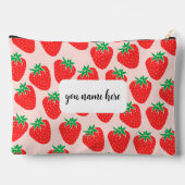 Personalisierte Strawberry Toilettenbeutel Zubehörtasche (Rückseite)