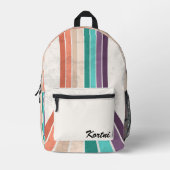 Personalisierte Streifen Bedruckter Rucksack (Vorderseite)