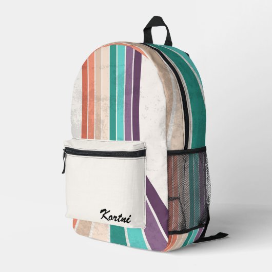 Personalisierte Streifen Bedruckter Rucksack (Rückseitige Ecke Rechts)