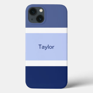 Personalisierte Streifen blau und weiß Case-Mate iPhone Hülle