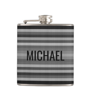 Personalisierte Streifen Flachmann