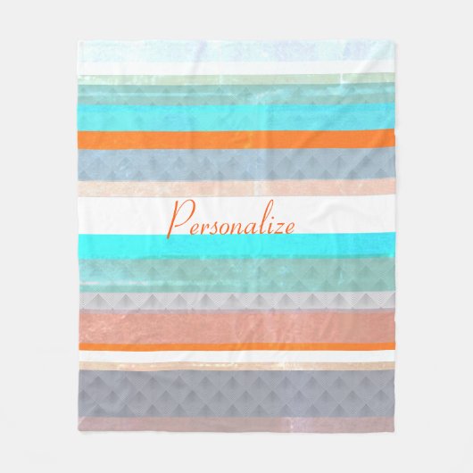 Personalisierte Streifen Fleecedecke (Vorderseite)