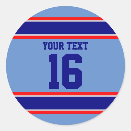 Personalisierte Streifen für Navy und Light Blue Runder Aufkleber (Vorderseite)