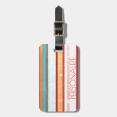 Personalisierte Streifen Gepäckanhänger (Vorderseite vertikal)