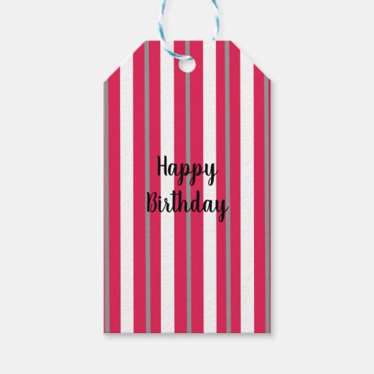 Personalisierte Streifen Geschenkanhänger (Vorderseite)