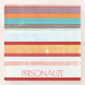 Personalisierte Streifen Glasuntersetzer (Vorderseite)