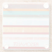 Personalisierte Streifen Glasuntersetzer (Rückseite)