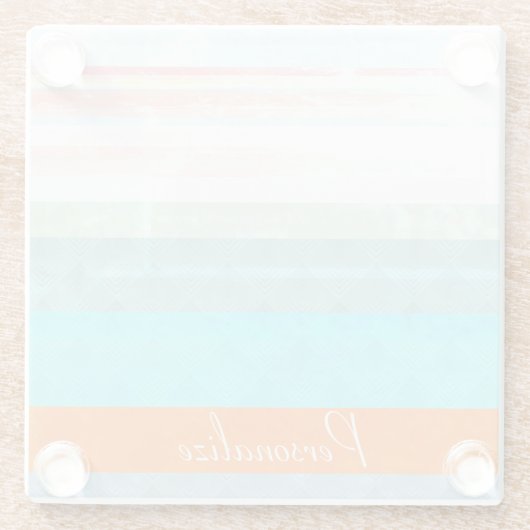 Personalisierte Streifen Glasuntersetzer (Rückseite)