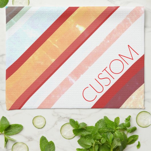 Personalisierte Streifen Handtuch (Gefaltet)