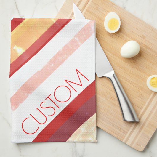 Personalisierte Streifen Handtuch (Viertel Falte)