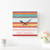 Personalisierte Streifen Quadratische Wanduhr (Zuhause)
