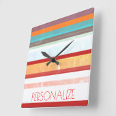 Personalisierte Streifen Quadratische Wanduhr (Winkel)