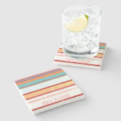 Personalisierte Streifen Steinuntersetzer (Seitenansicht)