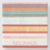 Personalisierte Streifen Steinuntersetzer (Vorderseite)