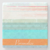 Personalisierte Streifen Steinuntersetzer (Vorderseite)