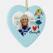 Personalisierte Strichmännchen-Liebe-zujubelnde Keramikornament (Rechts)