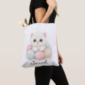 Personalisierte Strick-Kätzchen-Tragetasche Tasche (Von Nahem)