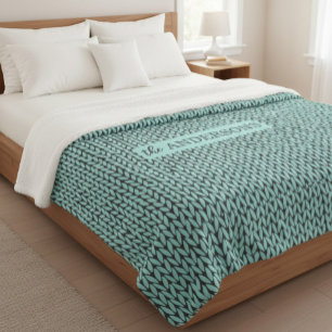 Personalisierte Strickmuster Kuschel-Fleece-Decke Sherpadecke