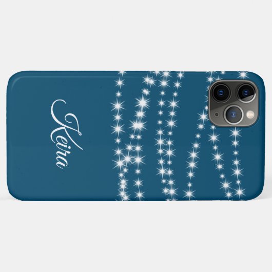 Personalisierte String-Leuchten in blau Case-Mate iPhone Hülle (Rückseite (Horizontal))